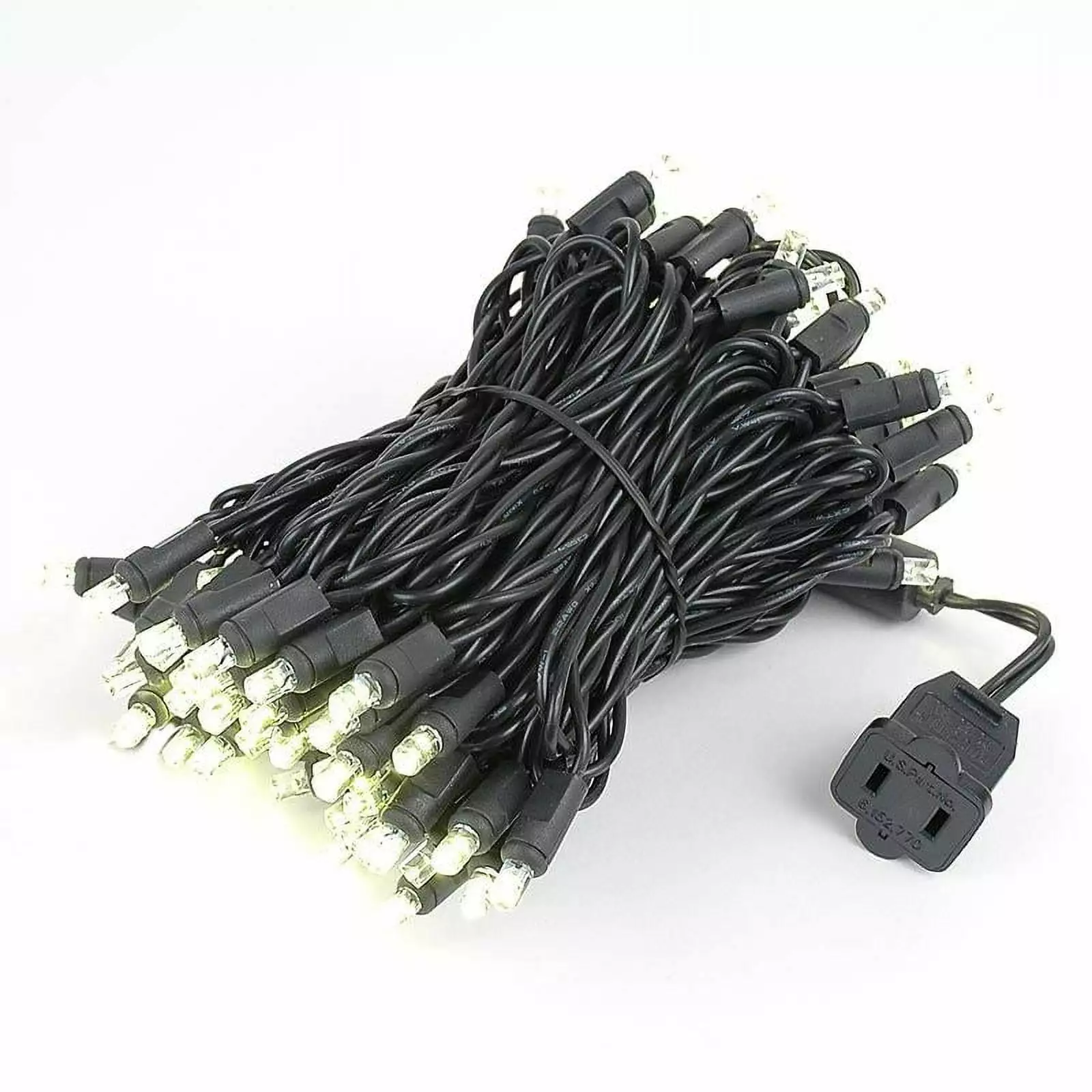 Novelty Lights 100 Light LED Christmas Mini Light Set. Patio Light. Warm White. Black Wire. 34 Clear